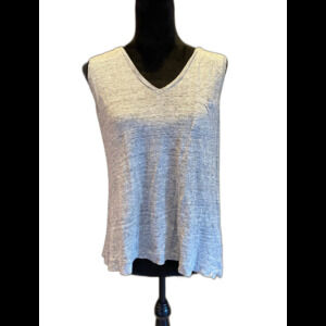 J. Crew Womens Tank Top Shirt Textured Gray Plus Size 1X  Summer Travel  J.Crew